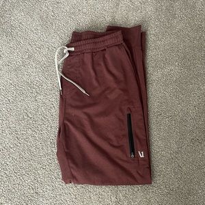 Burnt red/orange Vuori Sunday Joggers, Large
